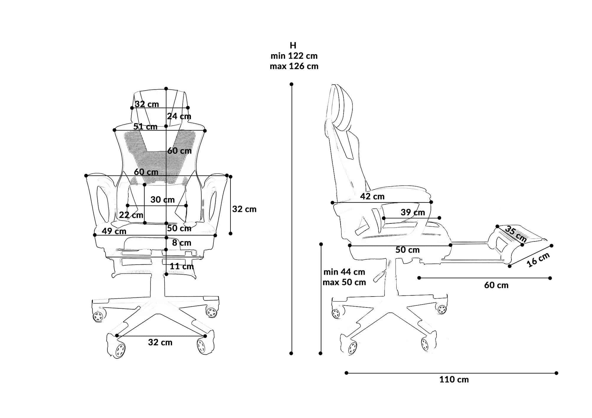 KG100 fotel gamingowy CZARNY/CZERWONY + P – miniatura 7