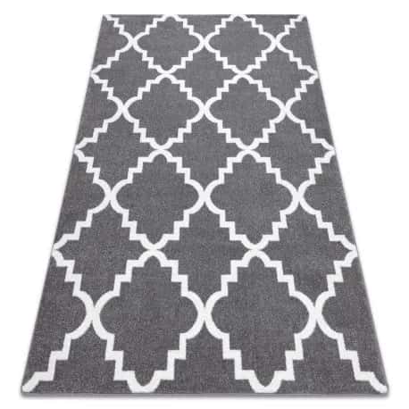 Dywan SKETCH - F343 szaro/biała koniczyna marokańska trellis – miniatura 1