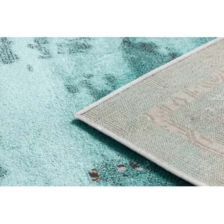 Dywan DE LUXE nowoczesny 1516 Ramka vintage przecierany - Strukturalny zielony / antracyt – miniatura 3