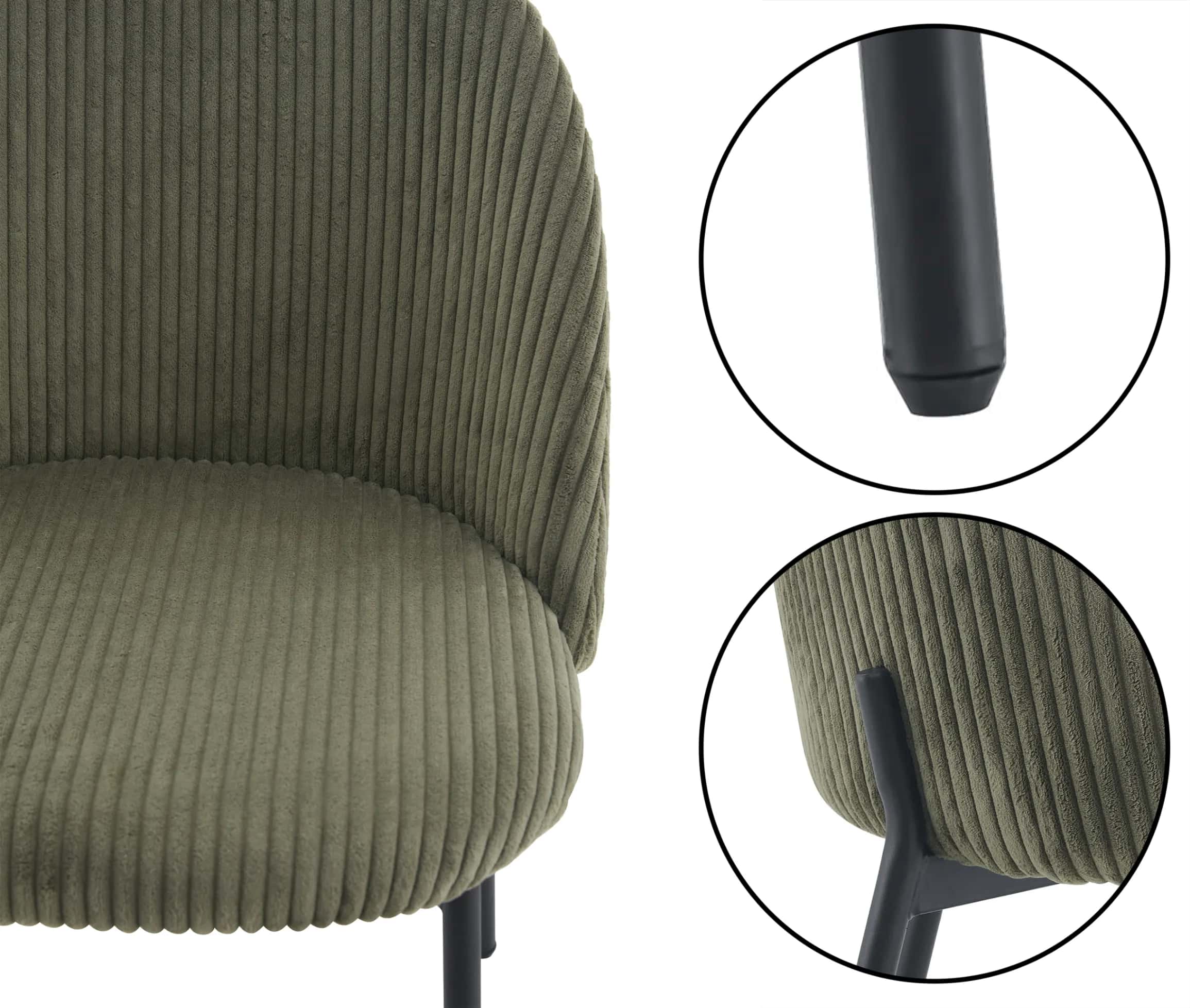 KT207 Krzesło Ines SZTR Oliwka – miniatura 3