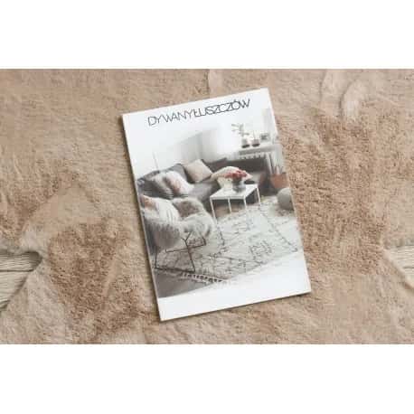 Dywan SHAPE 3106 Kwiatek Shaggy - camel, beż pluszowy, antypoślizgowy, do prania – miniatura 3