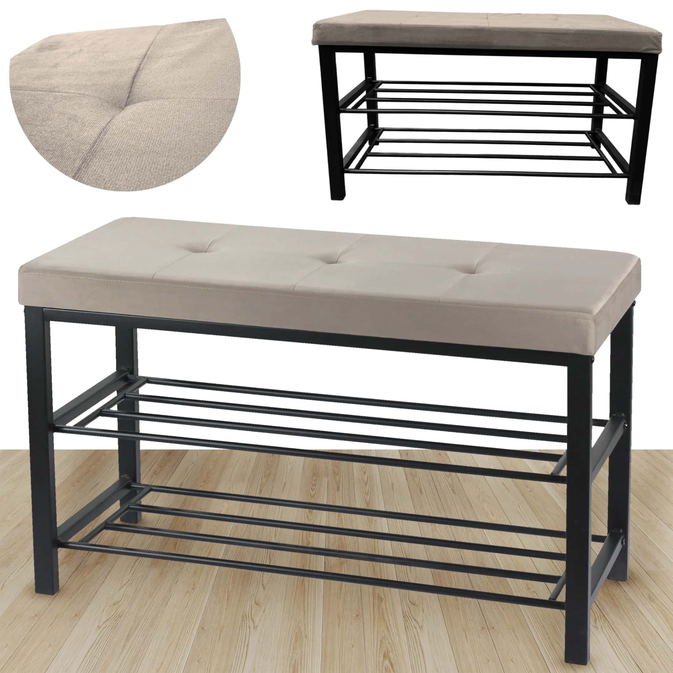 Siedzisko 79x32x50cm Vel Taupe – miniatura 8