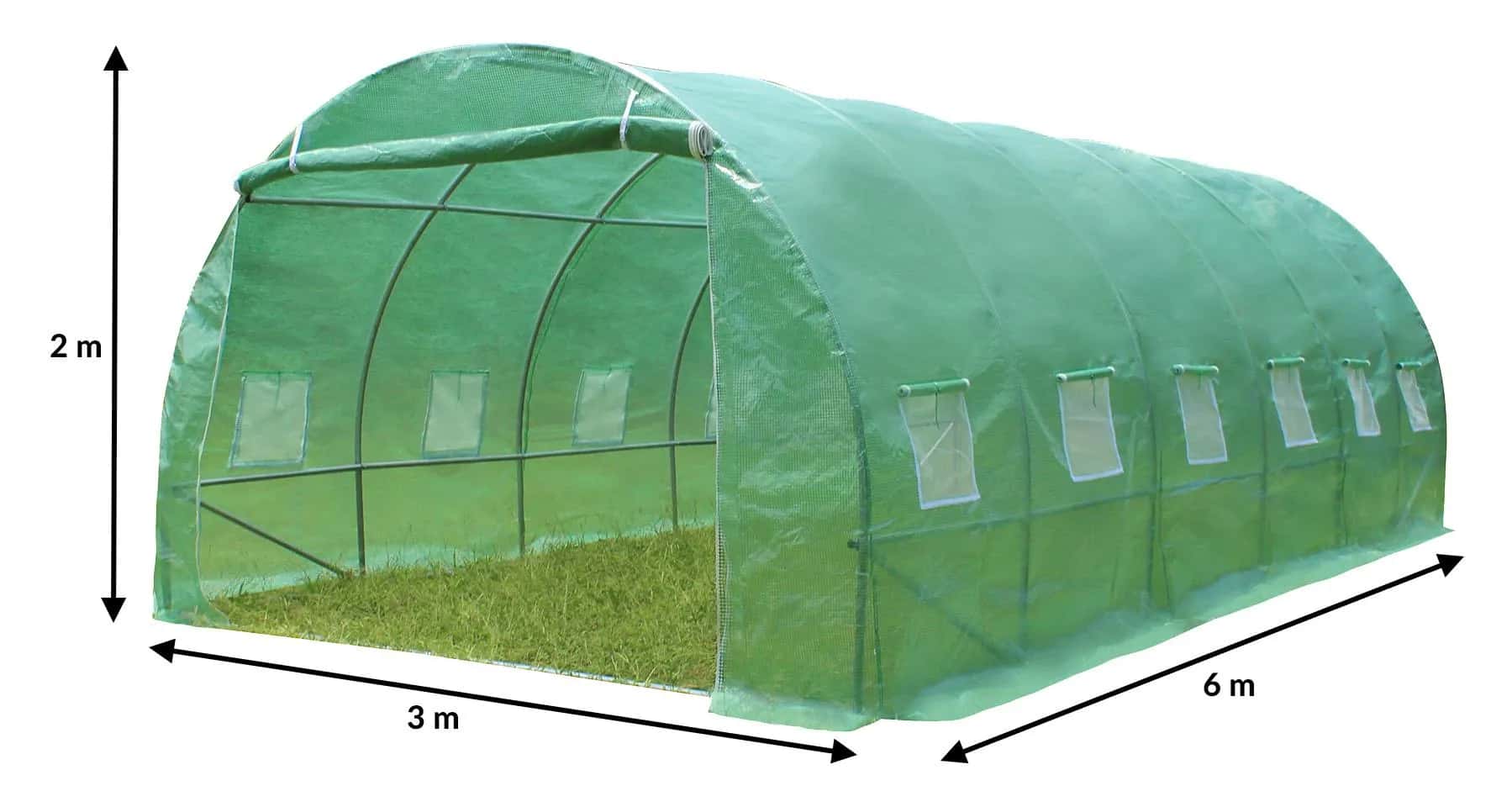 Tunel ogrodowy 600x300x200 z drzwiami zielony 18m2 zielony – miniatura 5