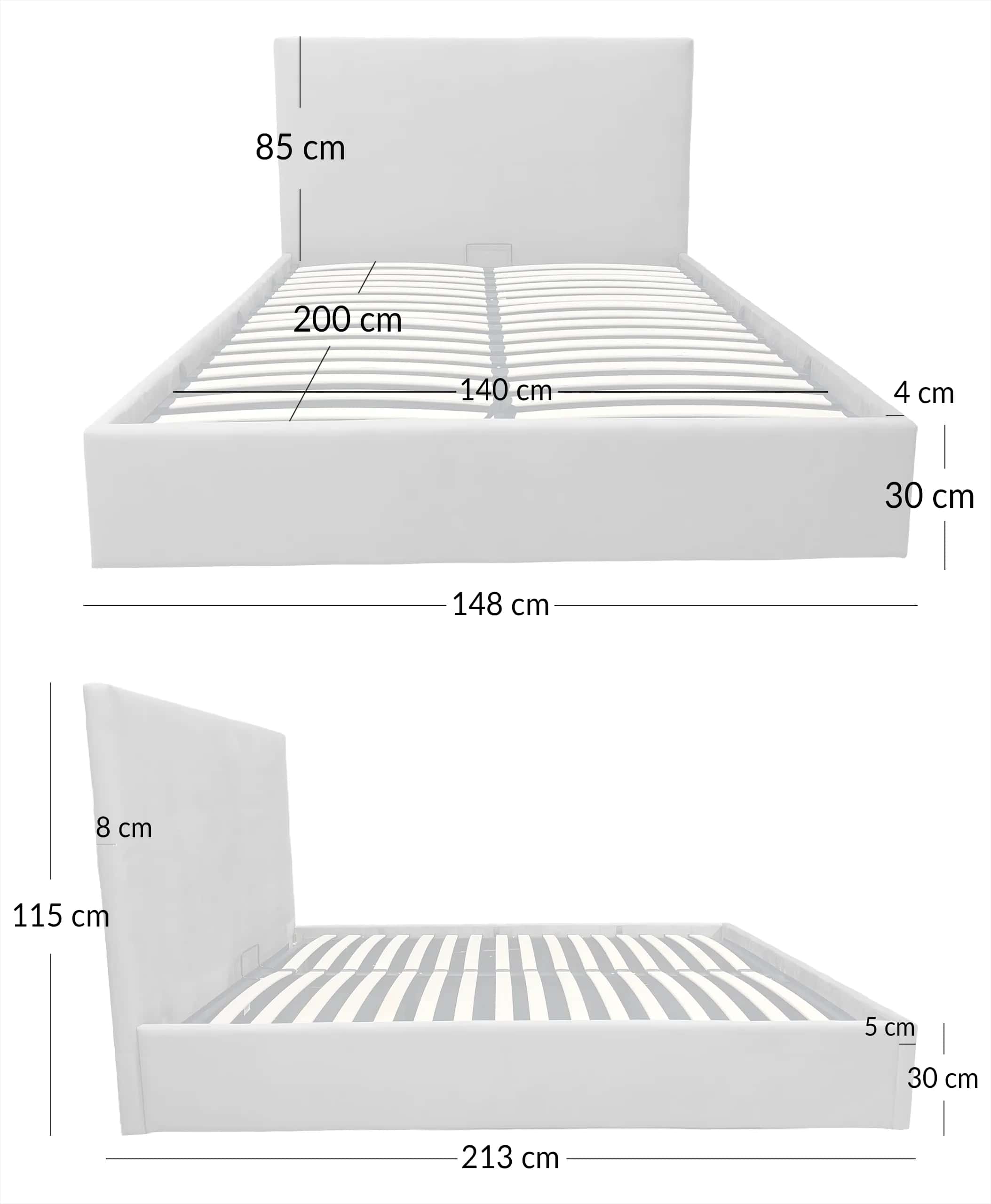 Łóżko DREW 140×2×115 złoty brąz – miniatura 9