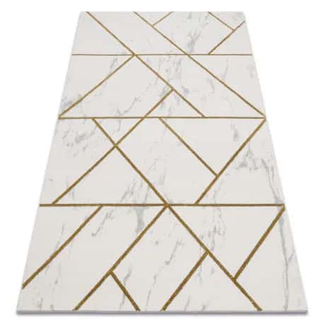 Dywan EMERALD ekskluzywny 1012 glamour, stylowy geometryczny, marmur krem / złoty – miniatura 1
