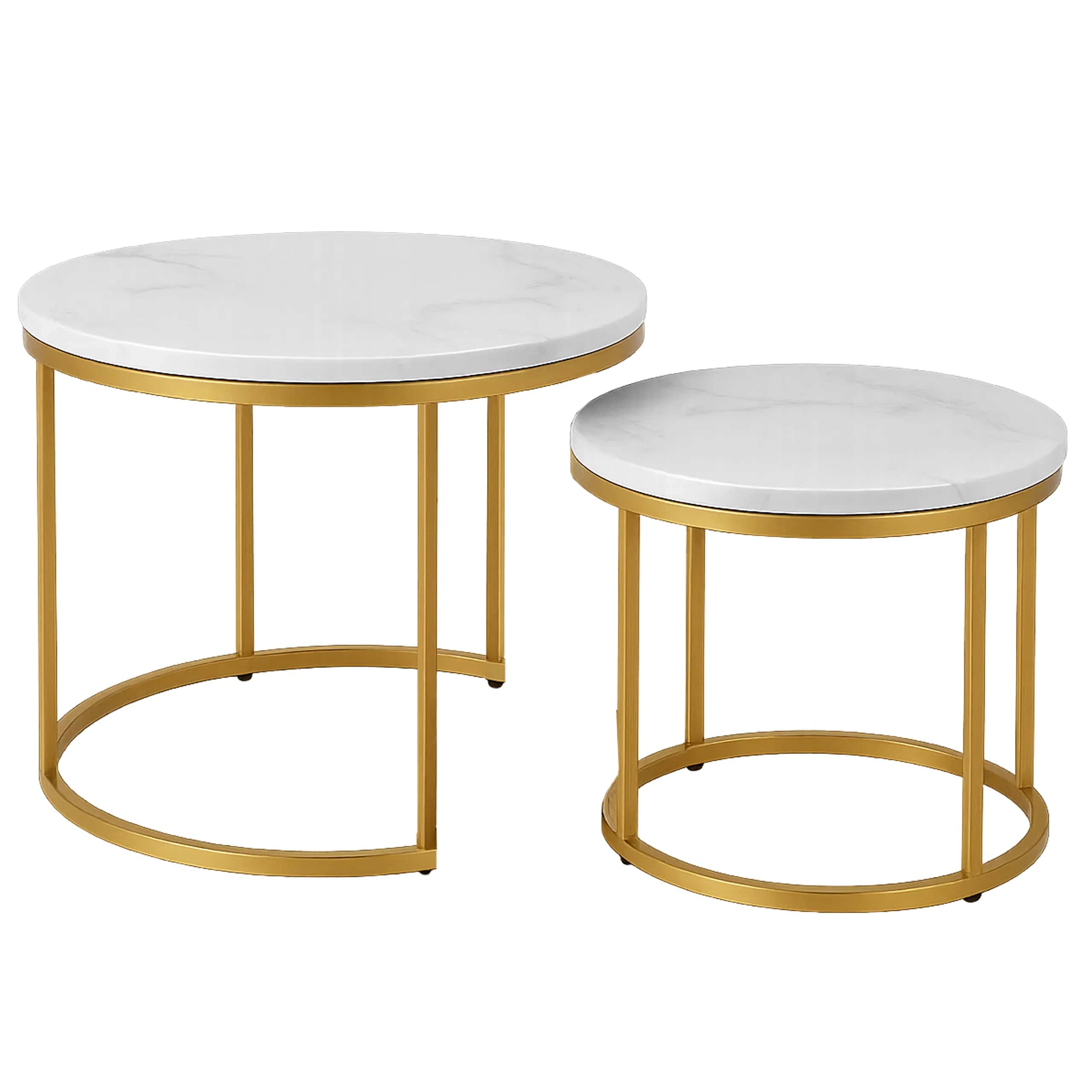 Stolik kawowy okrągły MARMUR 2szt fi 53x45/fi 43x35 SK110 – miniatura 2