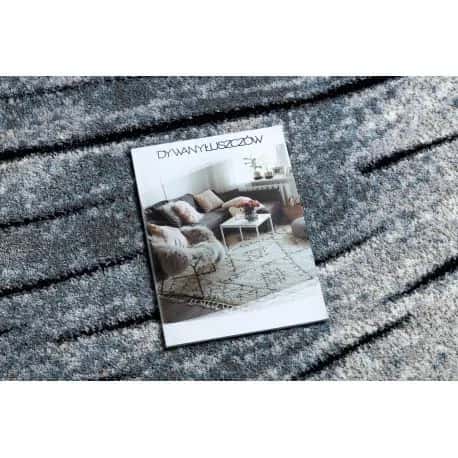 Dywan nowoczesny COZY 8874 Timber, Drzewo, drewno - Strukturalny, dwa poziomy runa szary / niebieski – miniatura 2