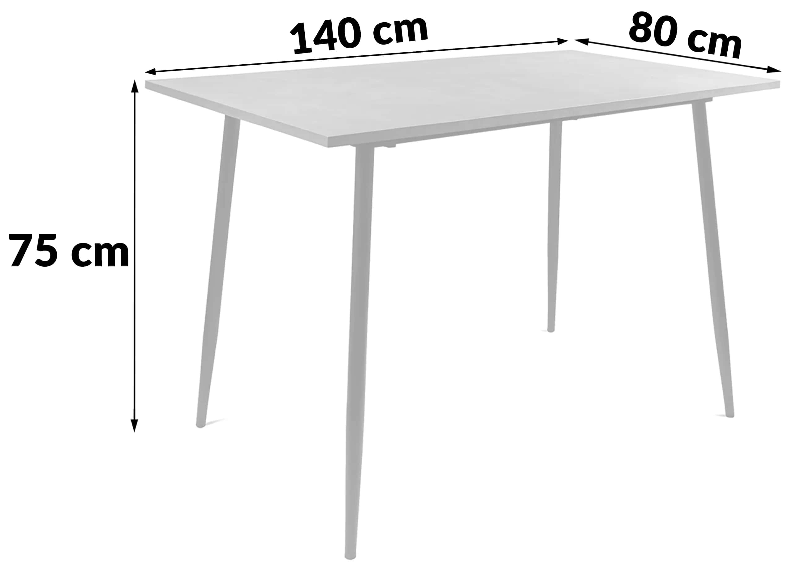Stół do jadalni mud (beton) IVO 140 140x80x75 – miniatura 7