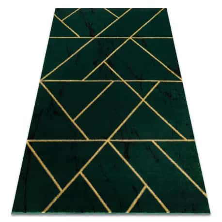 Dywan EMERALD ekskluzywny 1012 glamour, stylowy geometryczny, marmur butelkowa zieleń / złoty – miniatura 1