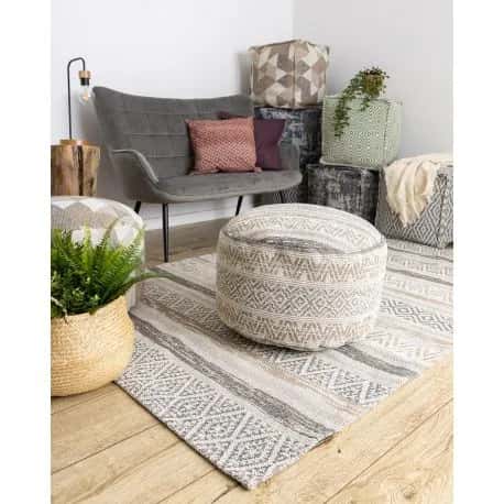 Dywan CASA Ekologiczny, EKO SIZAL Boho Zygzak 2806 krem / taupe, z bawełny recyklingowanej – miniatura 2