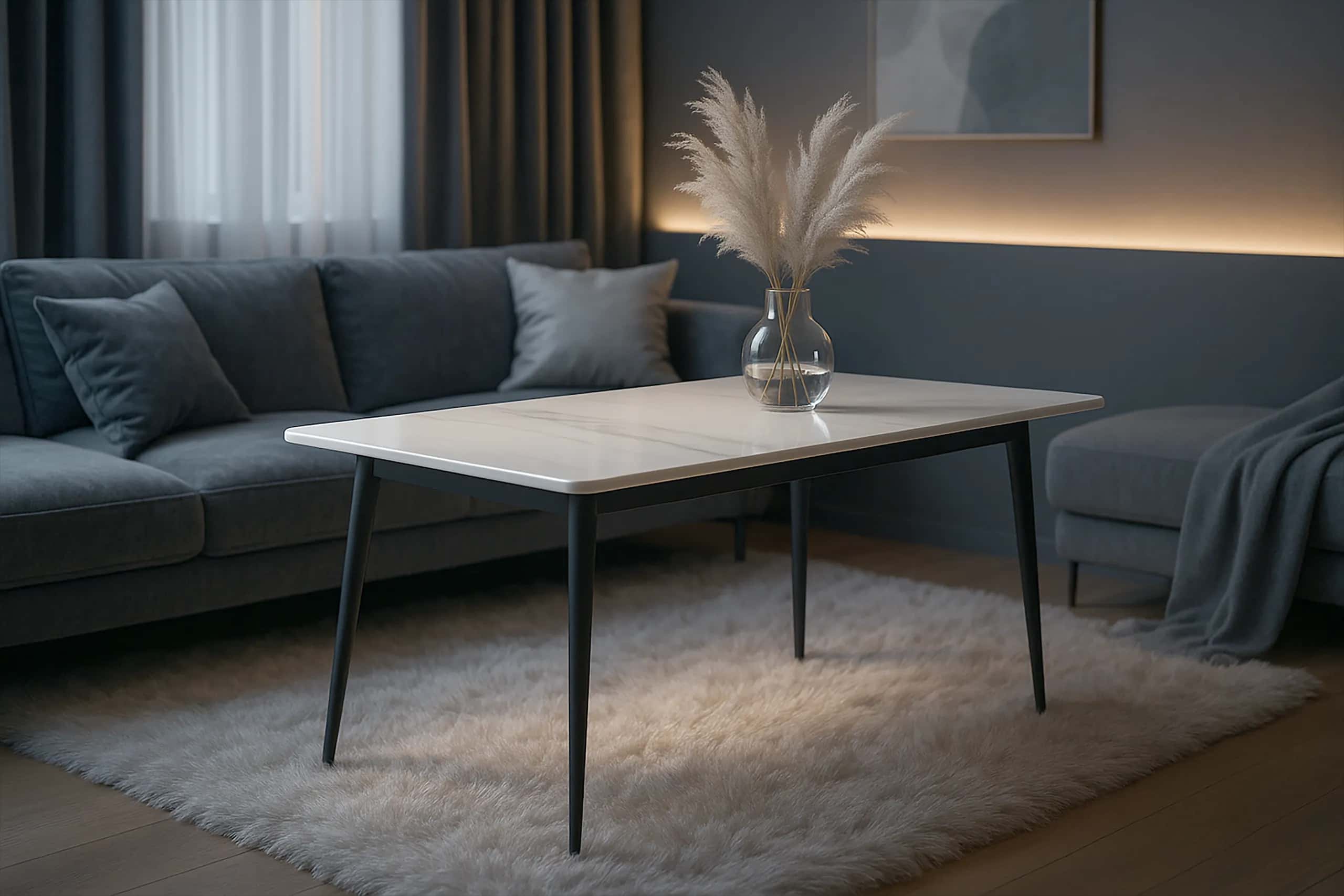 Stół do jadalni kuchni beż Satuario 120x70x75 – miniatura 6
