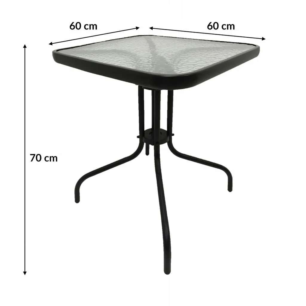 Zestaw mebli ogrodowych BERGAMO 60x60 cm 2os. CZARNY – miniatura 2