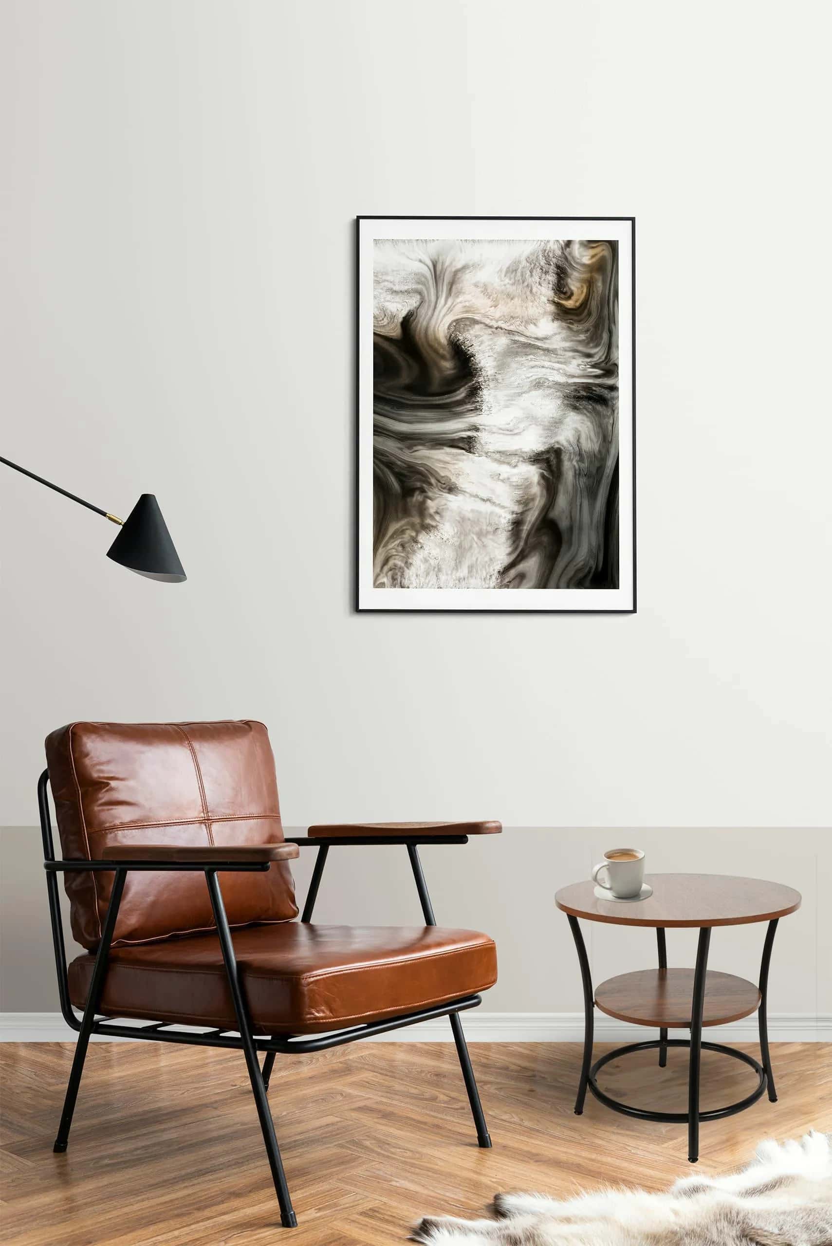 Stolik kawowy okrągły z półką ORZECH SK100-O 56x55cm – miniatura 4
