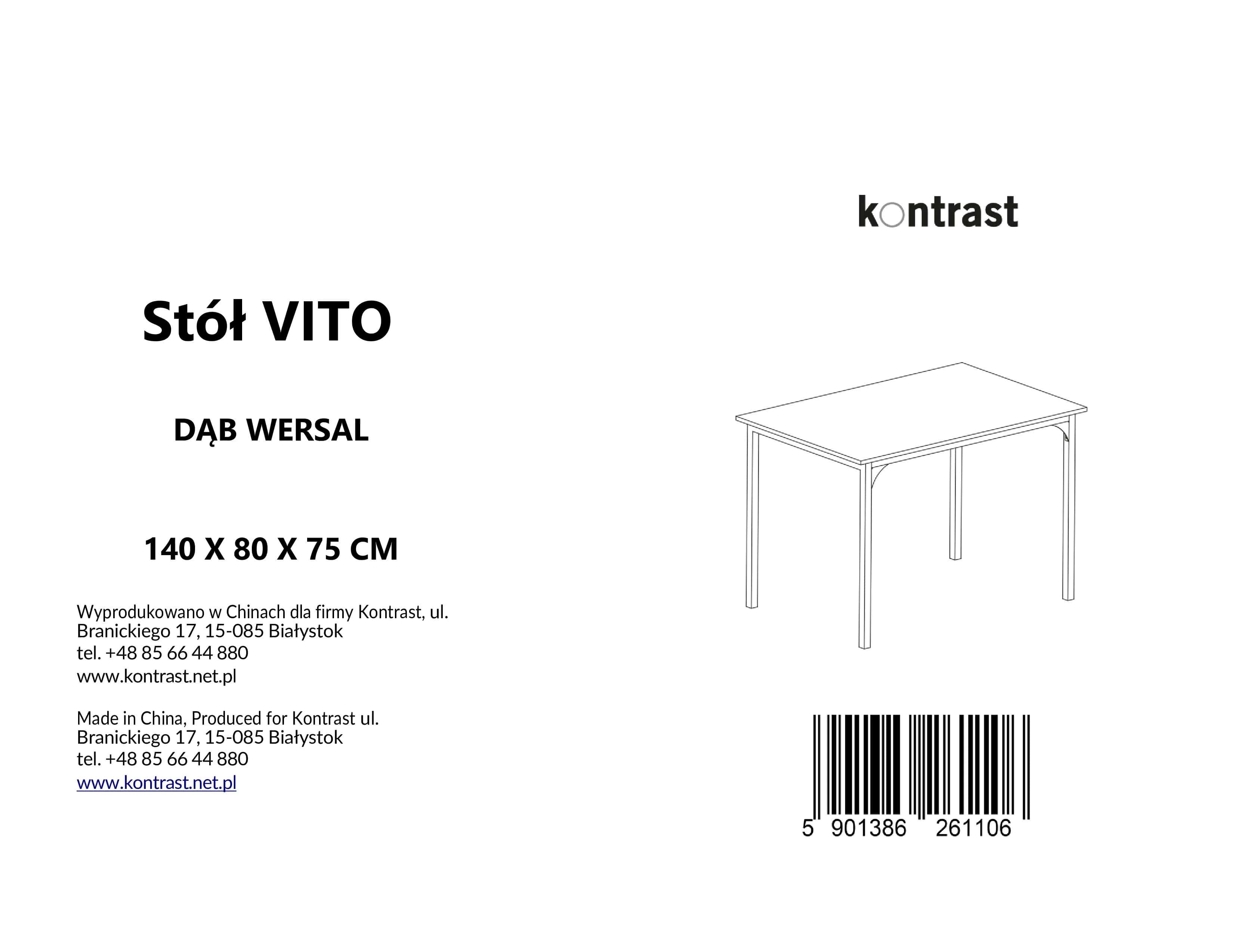 Stół do jadalni dąb wersal VITO 140 140x80x75 – miniatura 5