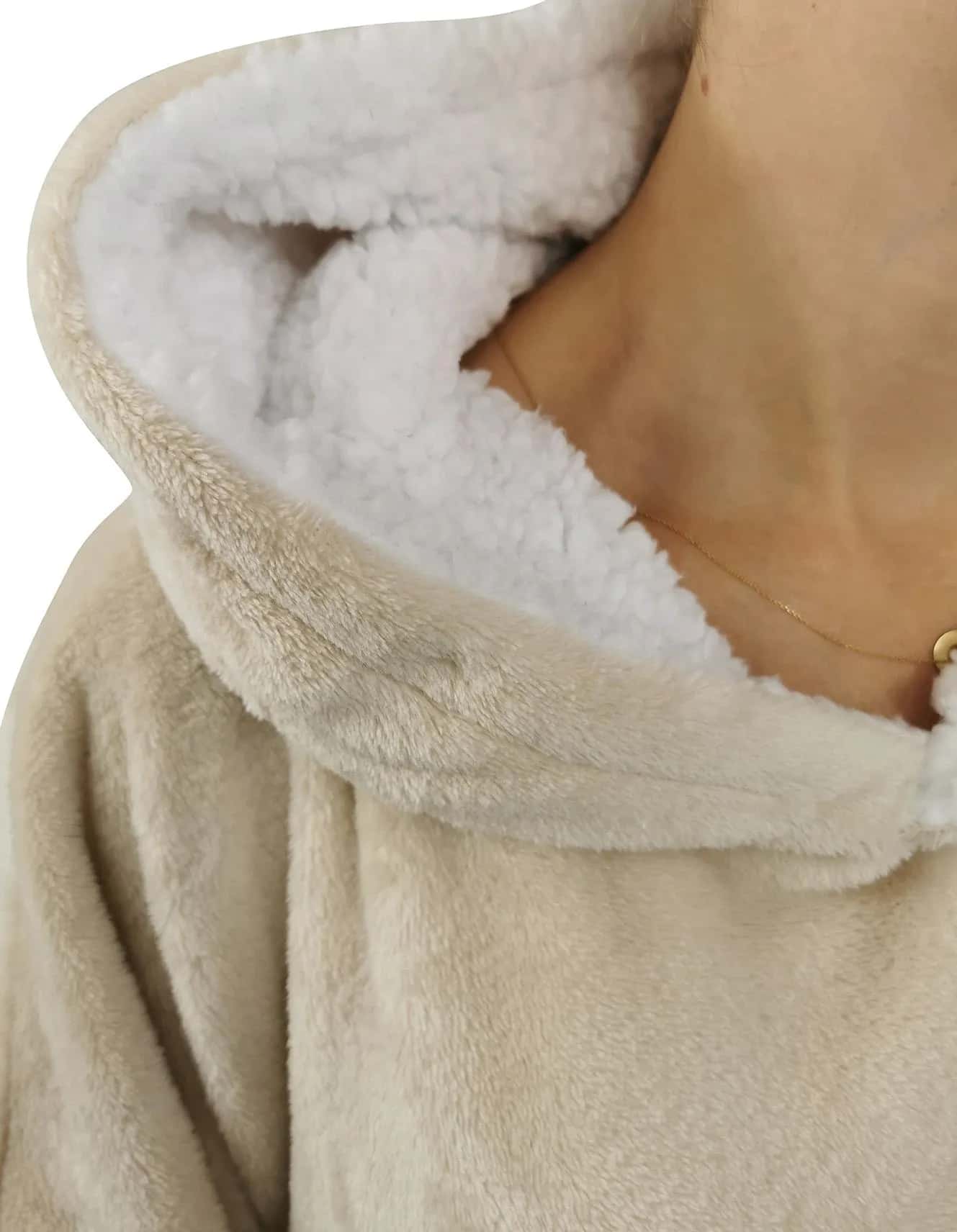 Bluza z obszyciem DOLORES beżowa – miniatura 10