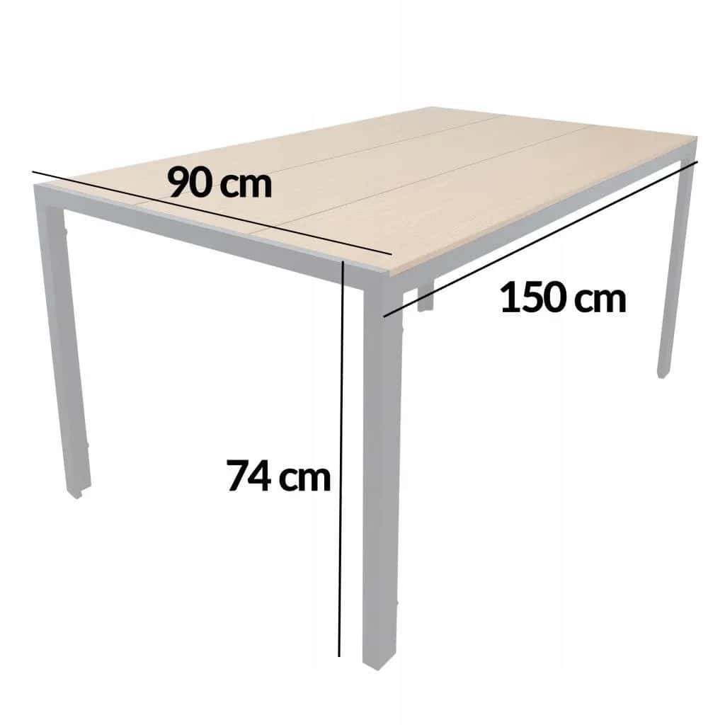Aluminiowy stół ogrodowy taras z blatem polywood Allen Pro 150x90 naturalny – miniatura 2