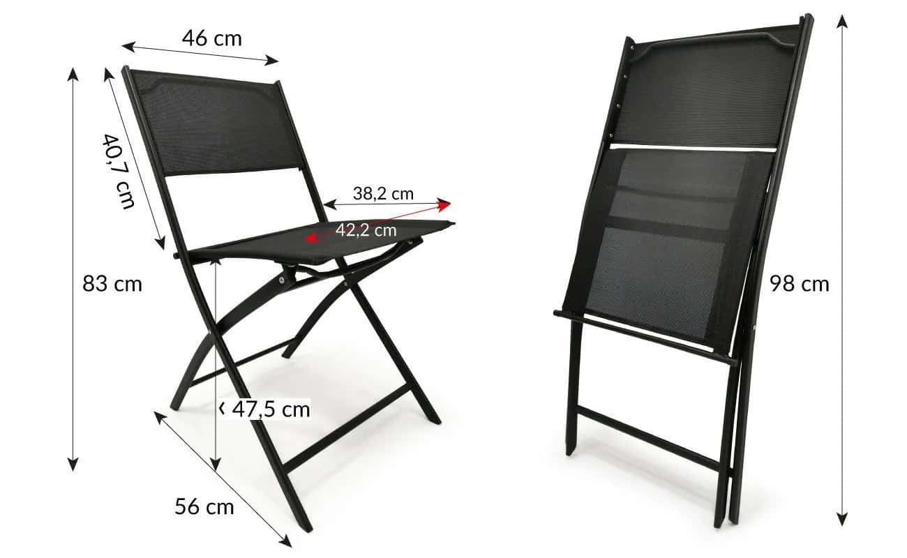 Mały zestaw mebli ogrodowych TASOS 60cm 2os. czarny – miniatura 3