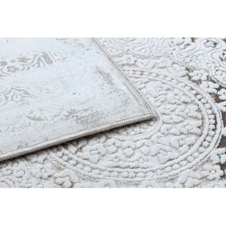 Dywan AKRYL VALENCIA 9986 ORNAMENT, RAMKA, przecierany, vintage kość słoniowa – miniatura 3