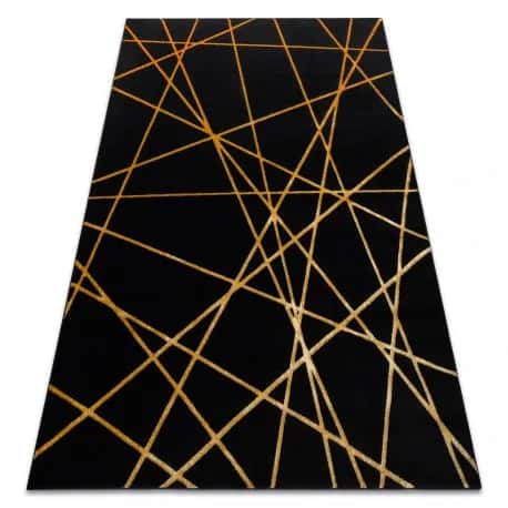 Dywan GLOSS nowoczesny 406C 86 stylowy, glamour, art deco, geometryczny czarny / złoty – miniatura 1