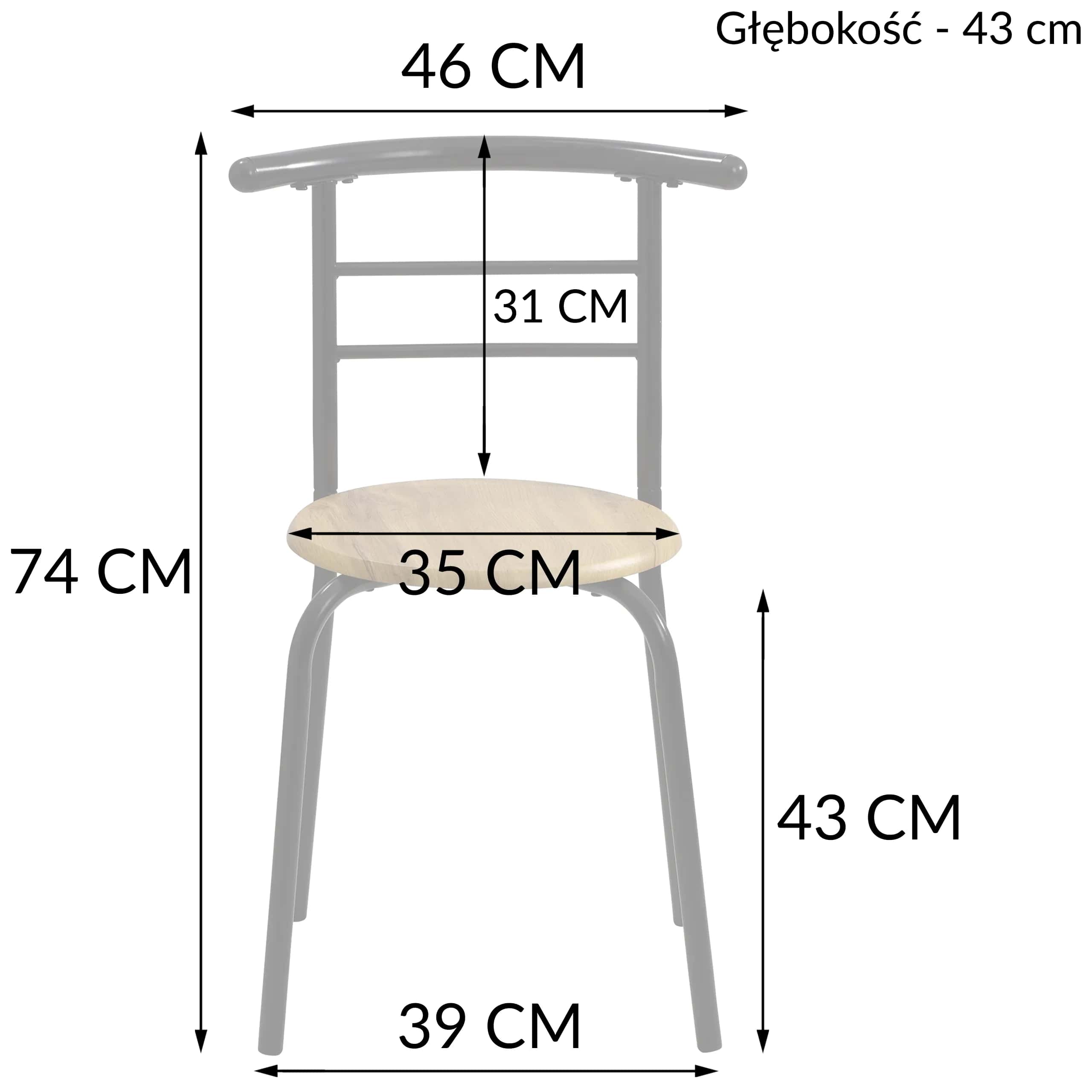 Zestaw PAULStół 80x53x74cm,Krzesło – miniatura 5