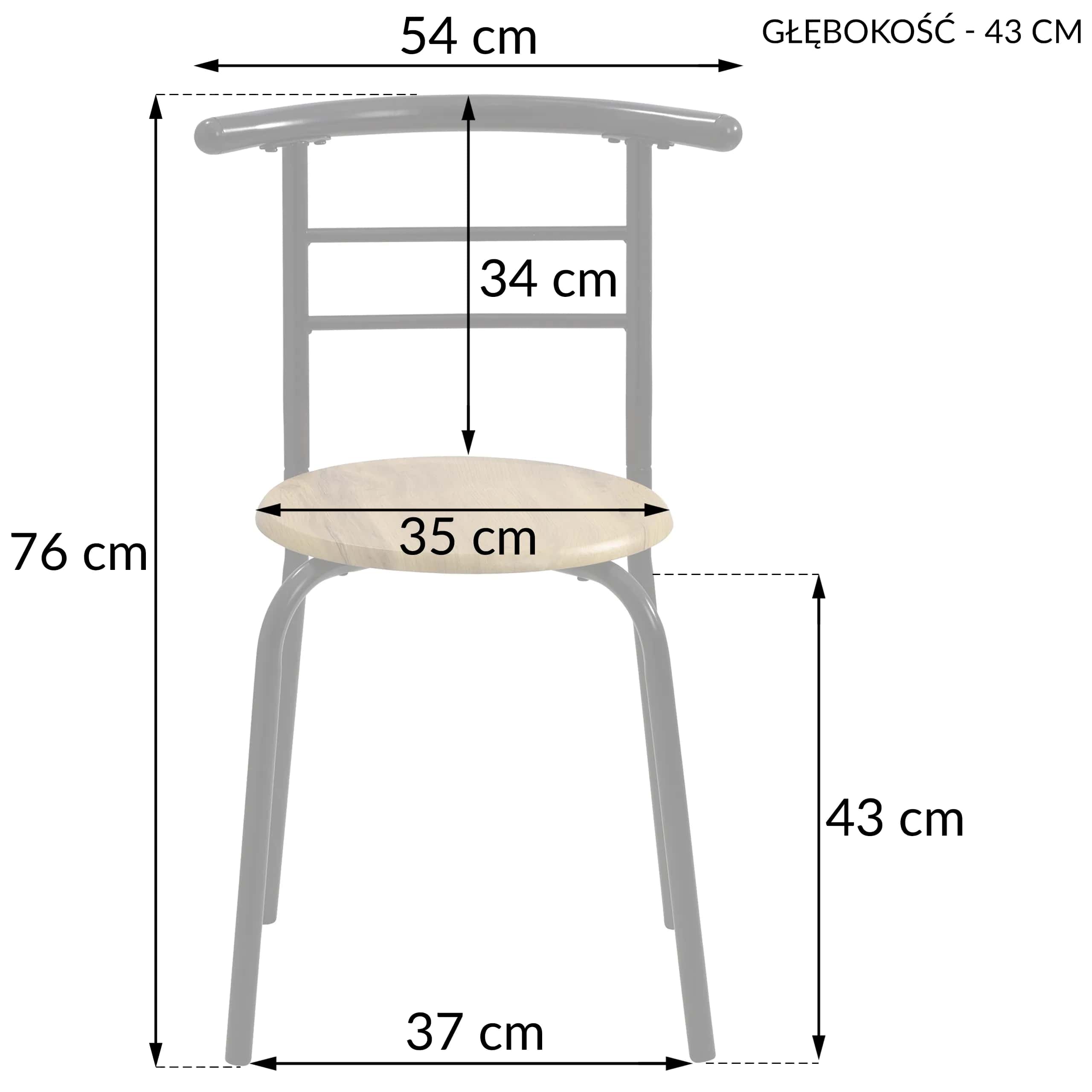 Zestaw LUGOStół fi 85x77cm,Krzesło – miniatura 5