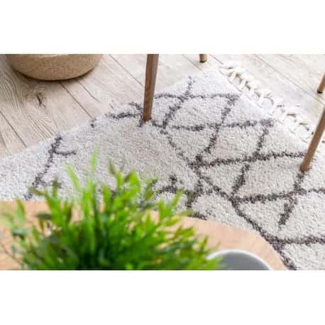 Dywan BERBER FEZ G0535 krem / brąz Frędzle berberyjski marokański shaggy – miniatura 3