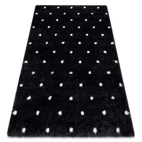 Dywan FLUFFY 2370 shaggy kropki - antracyt / biały – miniatura 1