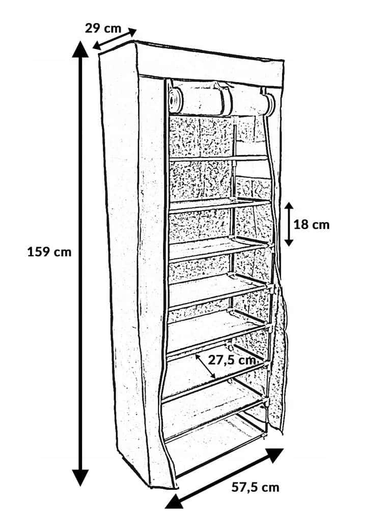 ST1001 Szafa tekst. na buty 160cm szara – miniatura 4