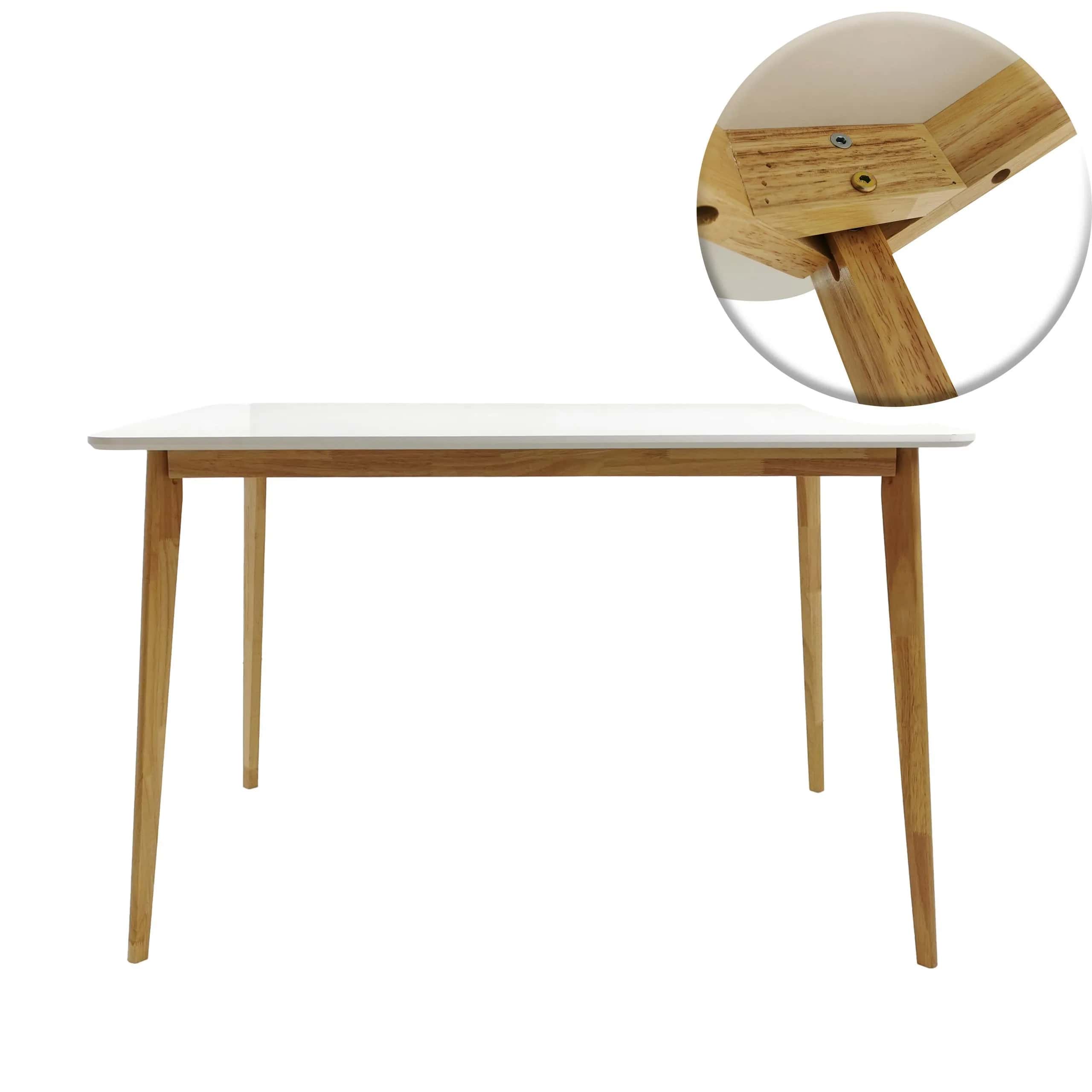 Stół skandynawski do kuchni biały EMMA 120x80x75 – miniatura 5