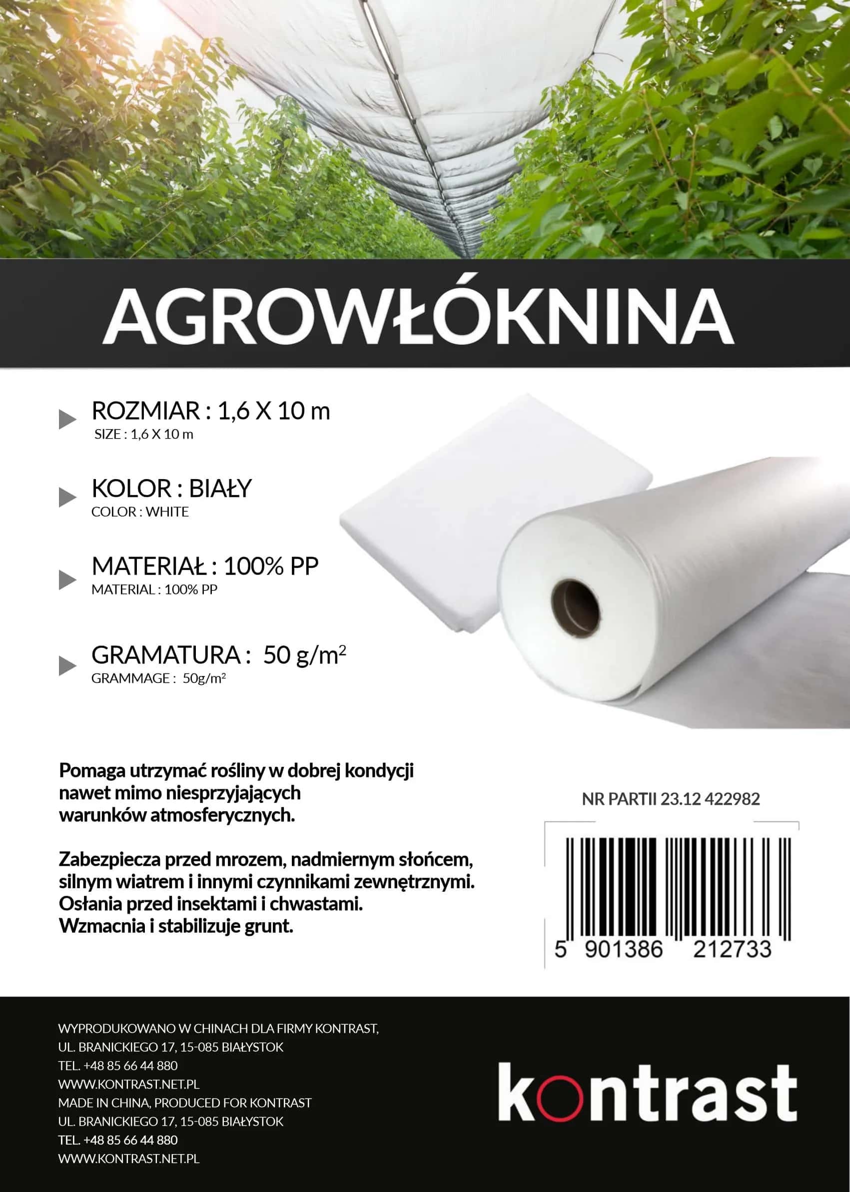 Agrowłóknina 50 g/m2 wym. 1,6x10m – miniatura 2