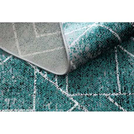 Dywan DE LUXE nowoczesny 626 Geometryczny, romby - Strukturalny szary / zielony – miniatura 4