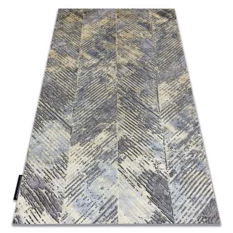 Dywan DE LUXE nowoczesny 2087 Jodełka Chevron vintage przecierany - Strukturalny złoty / szary – miniatura 1