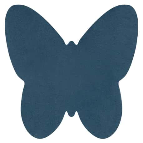 Dywan SHAPE 3150 Motyl Shaggy - niebieski pluszowy, antypoślizgowy, do prania – miniatura 1