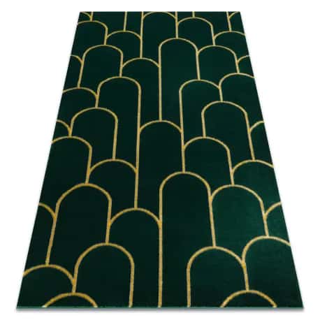 Dywan EMERALD ekskluzywny 1021 glamour, stylowy art deco butelkowa zieleń / złoty – miniatura 1