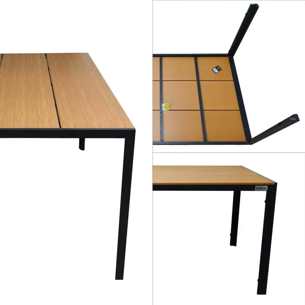 Aluminiowy stół ogrodowy taras z blatem polywood Allen Pro 150x90 naturalny – miniatura 4