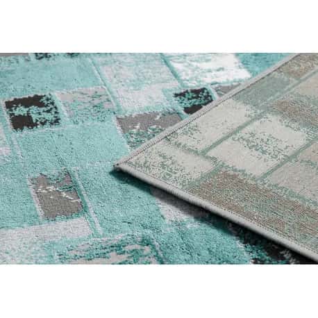 Dywan DE LUXE nowoczesny 6768 Geometryczny - Strukturalny zielony / antracyt – miniatura 3