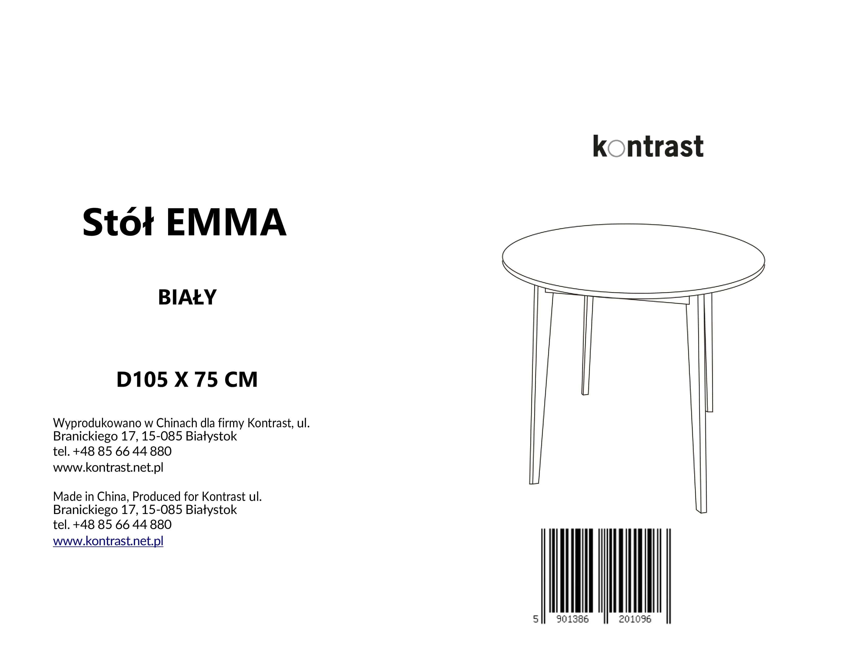Stół skandynawski okrągły biały EMMA fi105x75 – miniatura 8