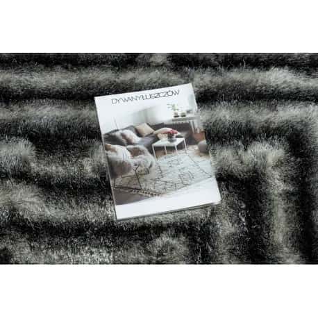 Dywan shaggy FLIM 010-B3 nowoczesny, Labirynt - Strukturalny, czarny / szary – miniatura 2