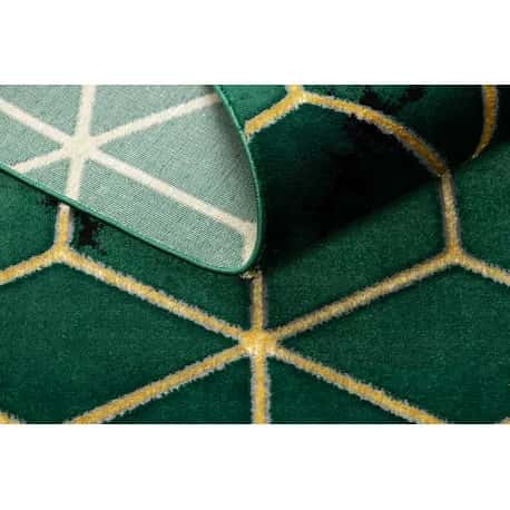 Dywan EMERALD ekskluzywny 1014 glamour, stylowy kostka butelkowa zieleń / złoty – miniatura 4