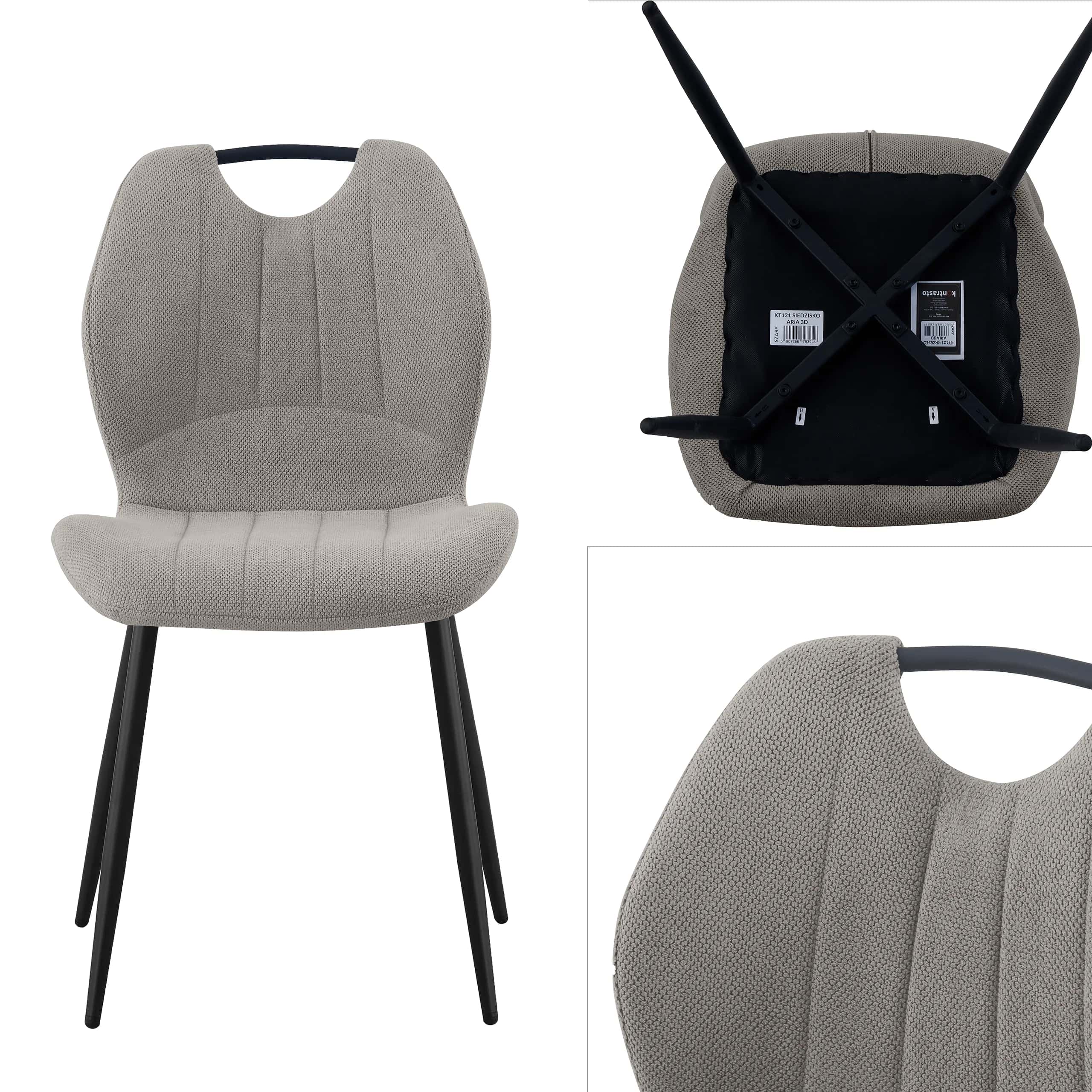 KT121 Krzesło Aria 3D Szary – miniatura 5