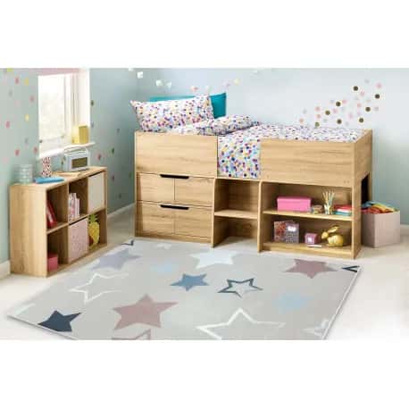 Dywan do prania BAMBINO 48130 Gwiazdy, gwiazdki dla dzieci, antypoślizgowy - beż / szary – miniatura 2