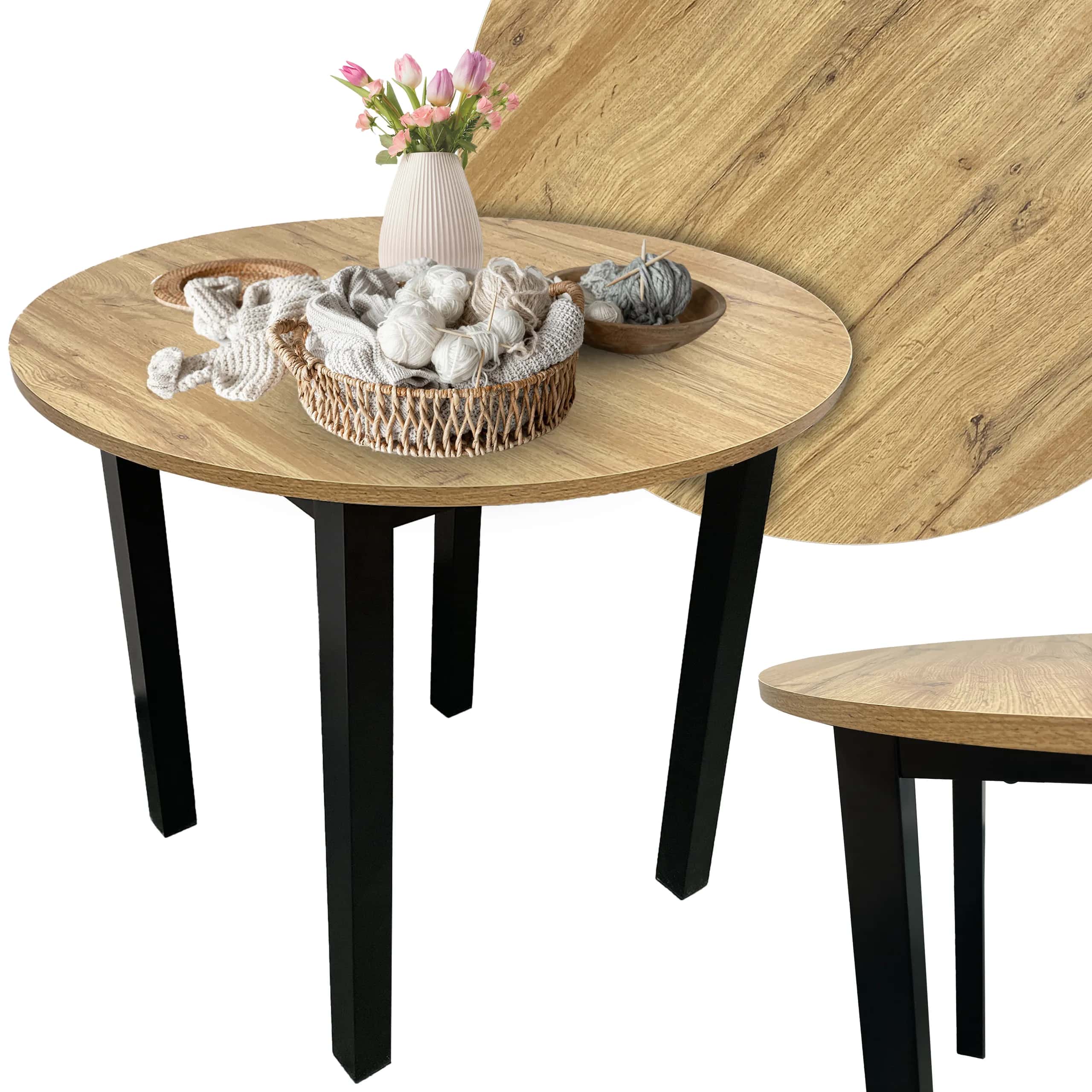 SJ210D Stół Wiktor fi100x76cm Dąb – miniatura 4