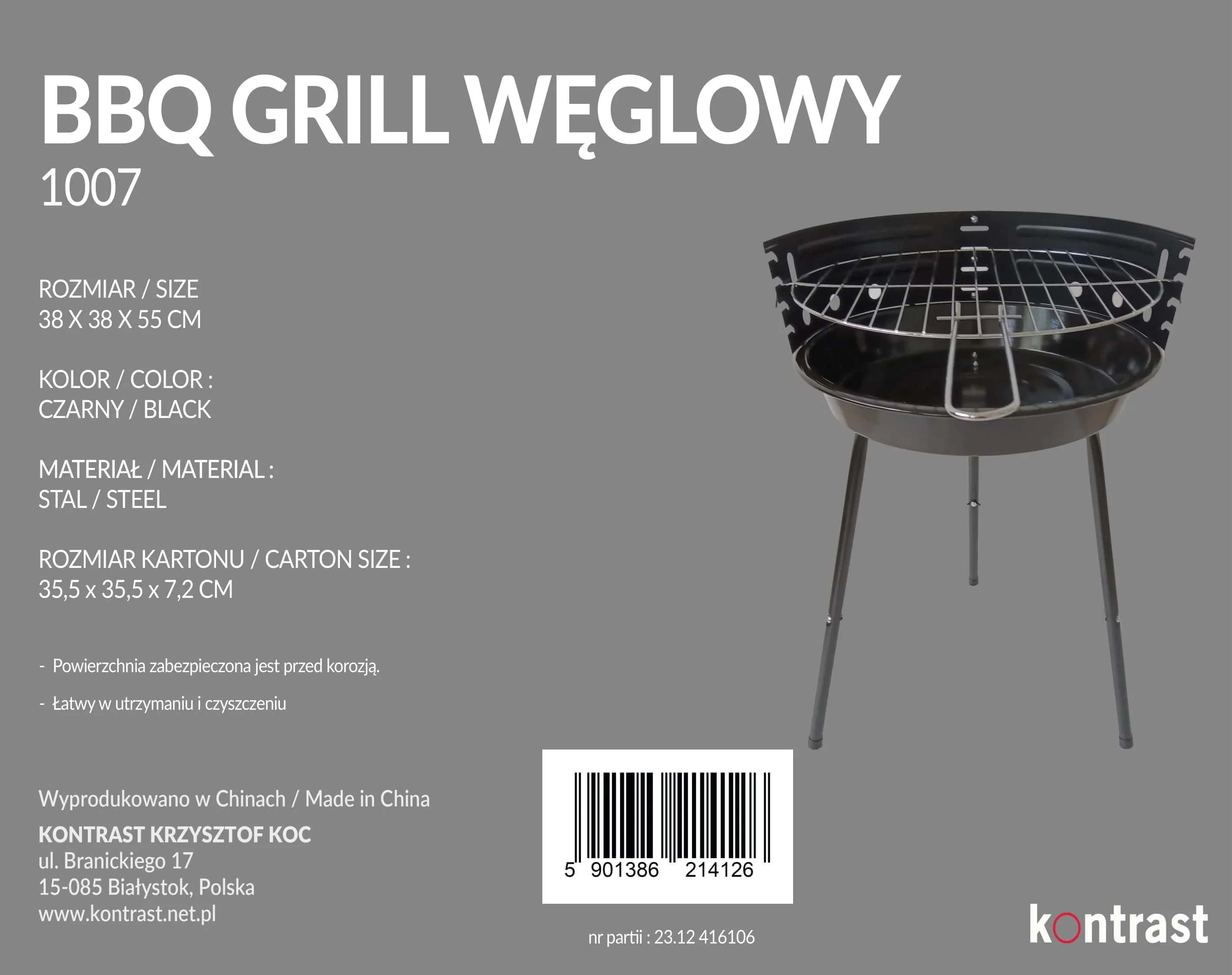 BBQ1007 grill węglowy – miniatura 3