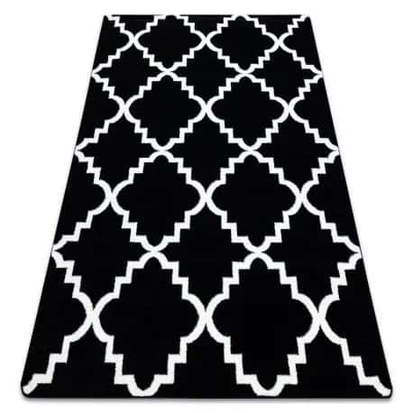 Dywan SKETCH - F343 czarno/kremowy koniczyna marokańska trellis – miniatura 1