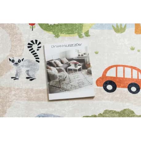 Dywan do prania BAMBINO 1165 Zoo, dla dzieci, antypoślizgowy – miniatura 4