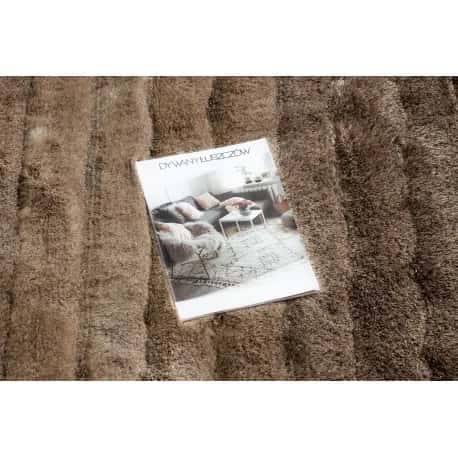 Dywan shaggy FLIM 007-B3 nowoczesny, Pasy - Strukturalny, brązowy – miniatura 2