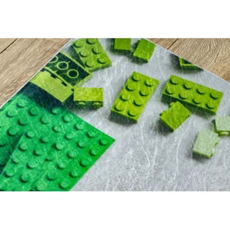Dywan do prania BAMBINO 38480 Klocki dla dzieci, antypoślizgowy - szary / żółty – miniatura 5