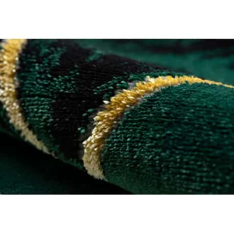 Dywan EMERALD ekskluzywny 1020 koło - glamour, stylowy marmur, trójkąty butelkowa zieleń / złoty – miniatura 5