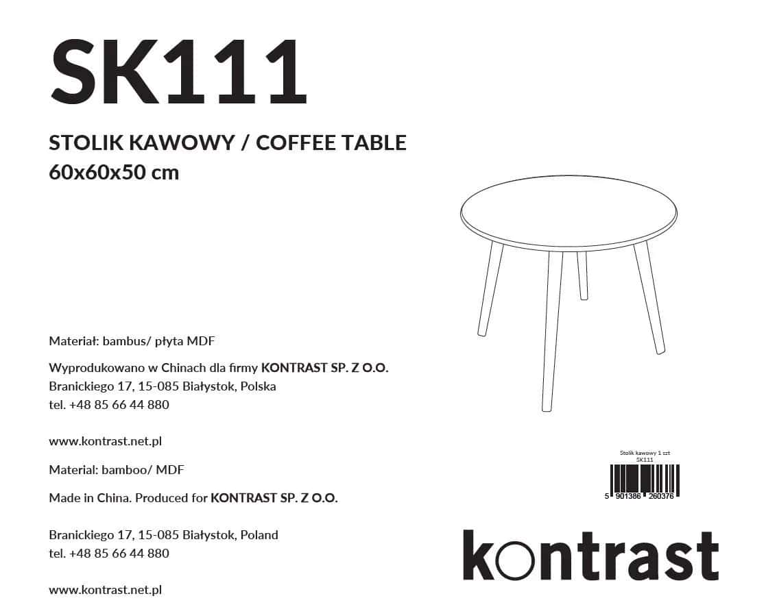 Stolik kawowy okrągły biały SK111 – miniatura 5