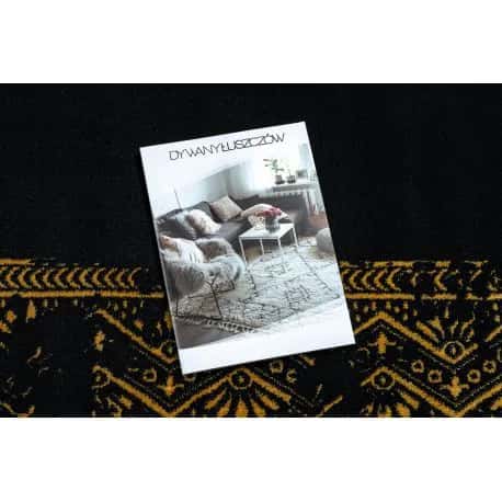 Dywan GLOSS nowoczesny 408C 86 Ramka stylowy, glamour, art deco czarny / złoty – miniatura 2